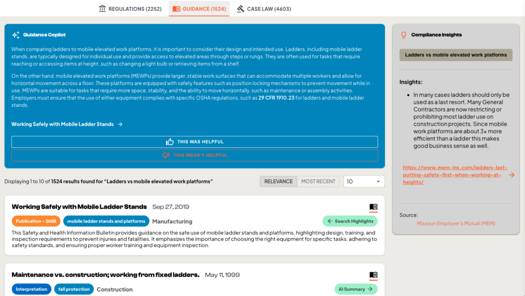 a comparison of ladders versus mobile elevated platforms